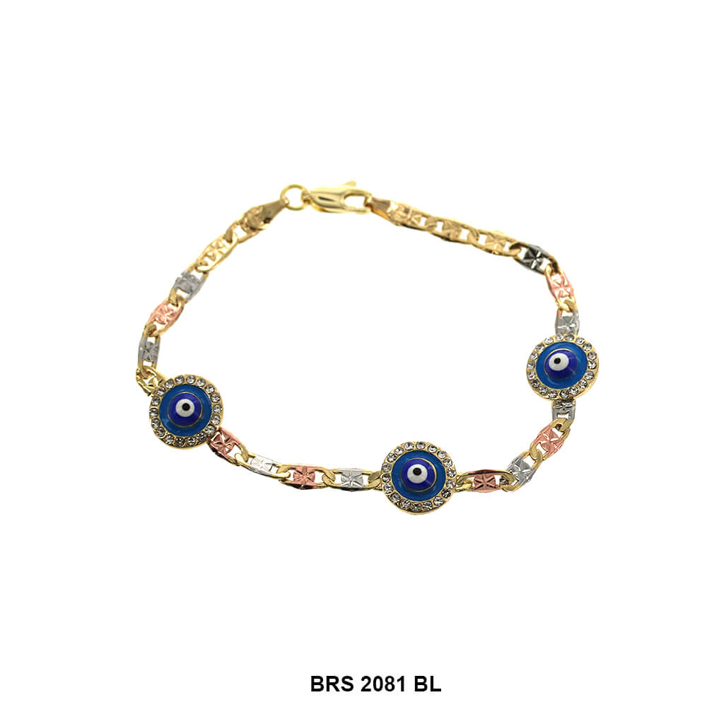 Evil Eye Tri Color Bracelet BRS 2081 BL