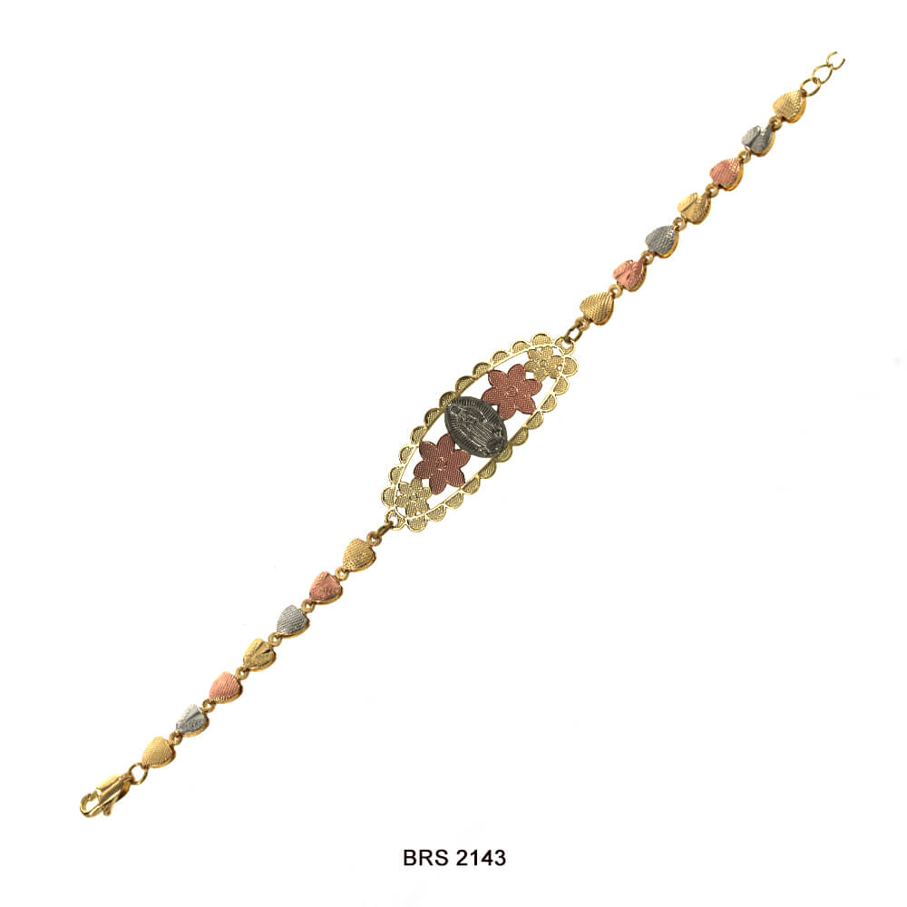 Guadalupe Con Flores Pulsera Tricolor BRS 2143