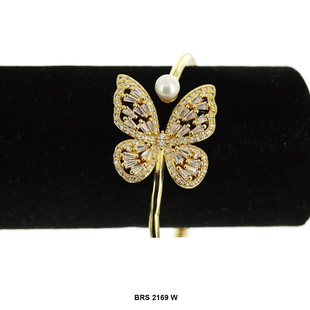 Butterfly Open Bangle Bracelet BRS 2169 W