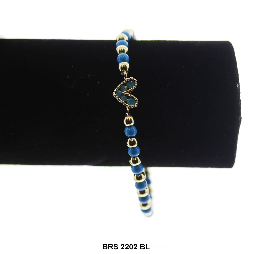 Pulsera con cuentas de corazón BRS 2202 BL