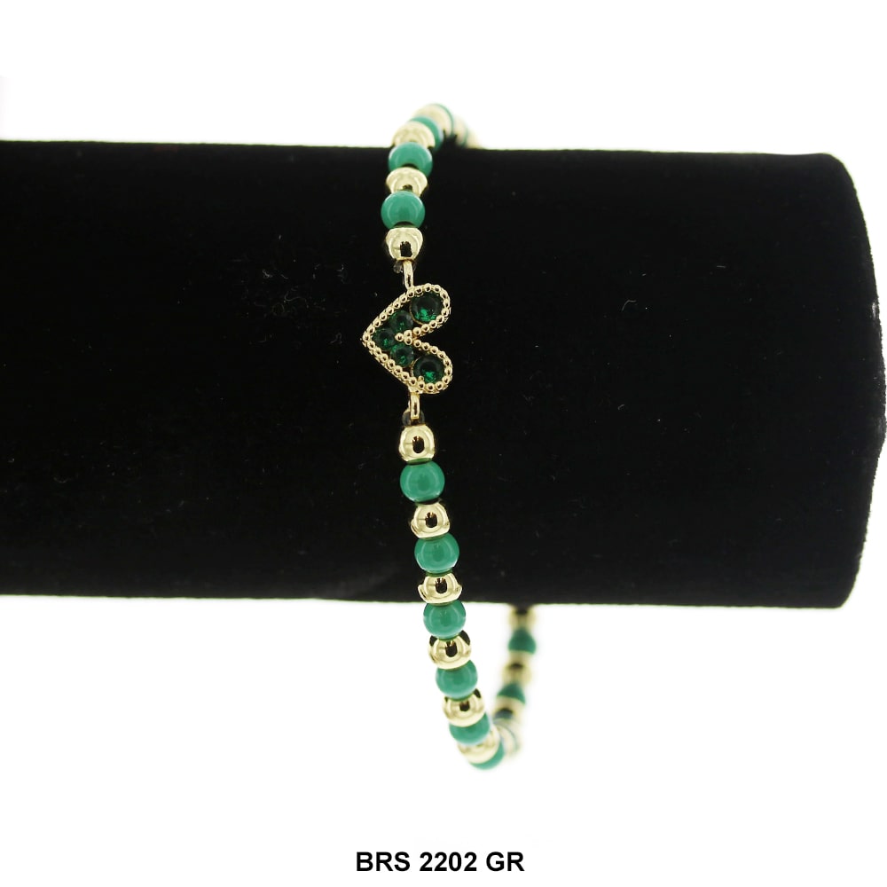 Heart Beaded Bracelet BRS 2202 G