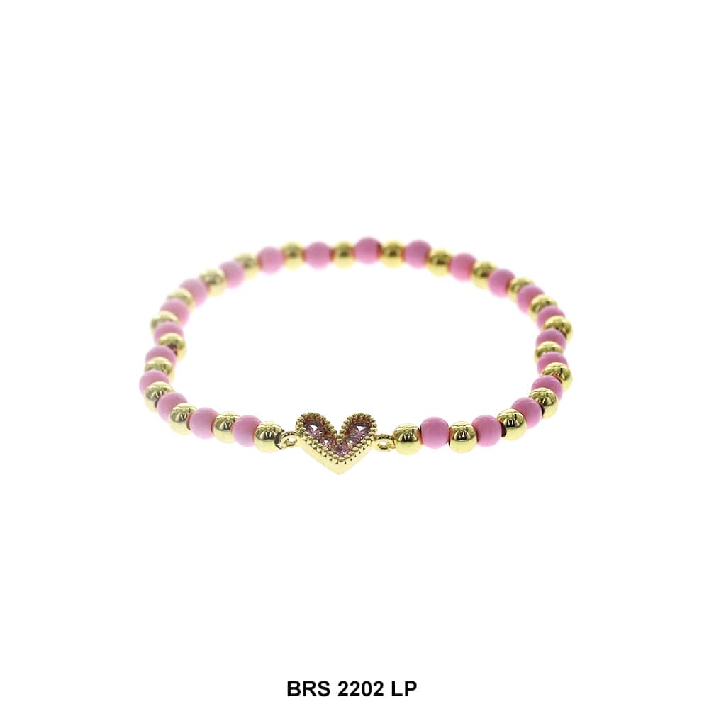 Pulsera con cuentas de corazón BRS 2202 LP