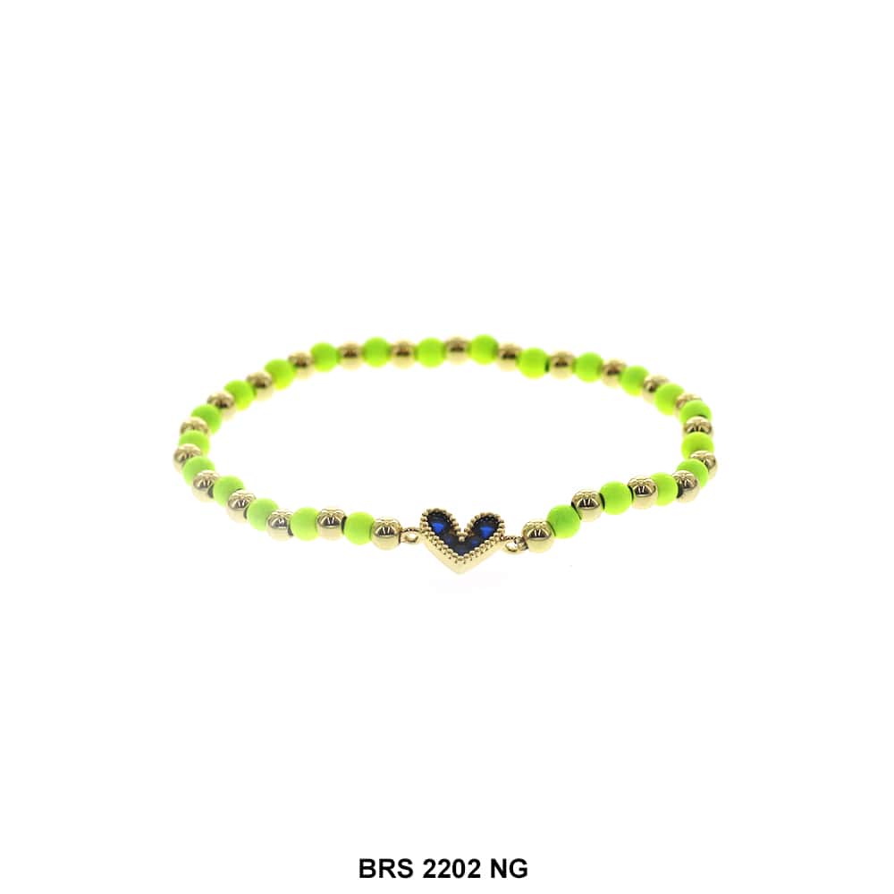 Heart Beaded Bracelet BRS 2202 NG