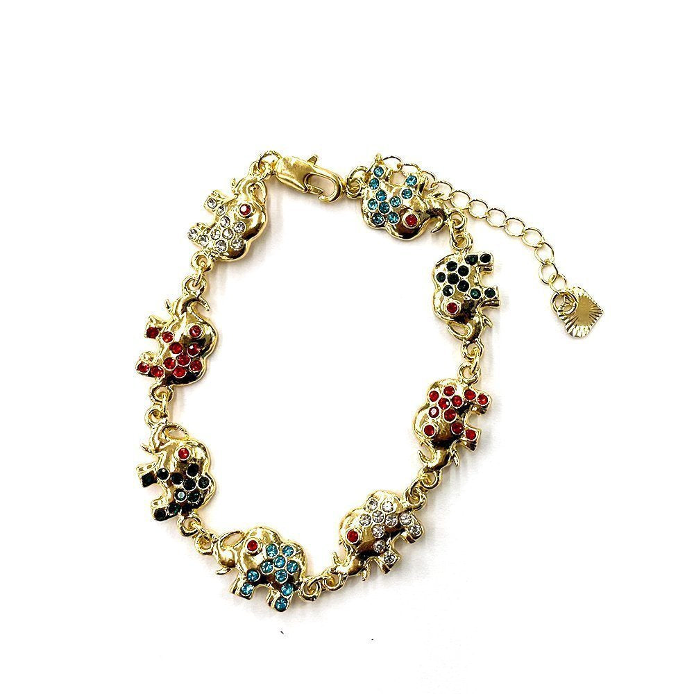 Pulsera Elefante Con Piedras Múltiples BRS 697