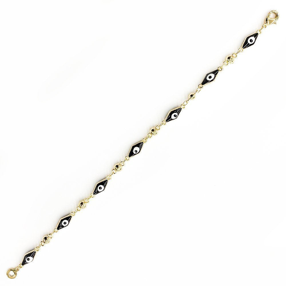 Diamond Rectangle Evil Eye Bracelet BRS 804