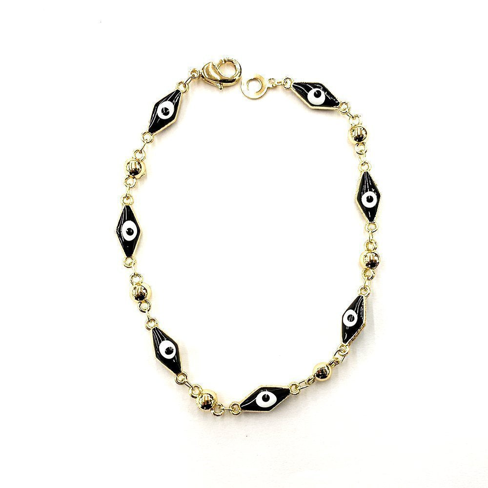 Diamond Rectangle Evil Eye Bracelet BRS 804