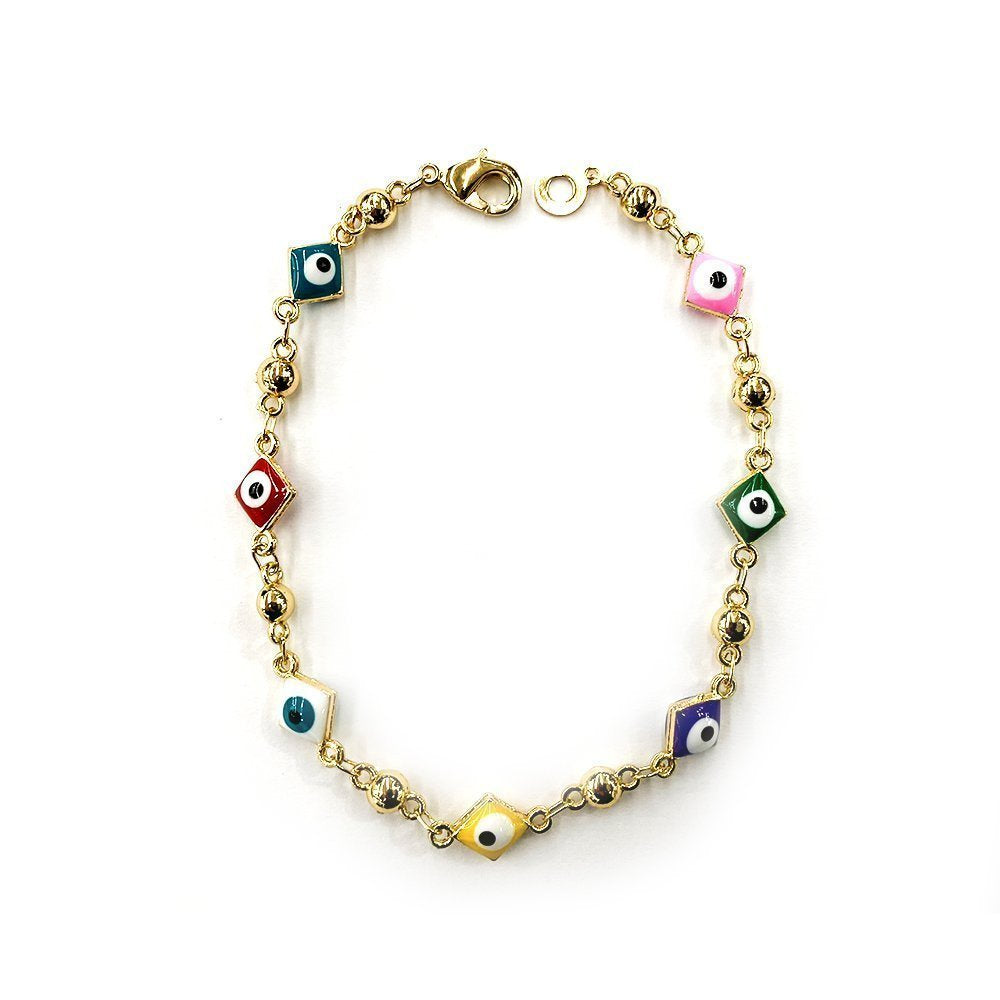 Pulsera Diamond Square Evil Eye BRS 812