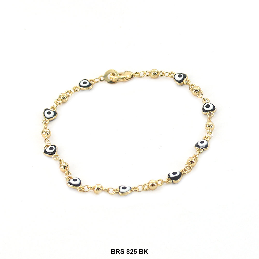 Pulsera Corazones Mal de Ojo BRS 825 BK