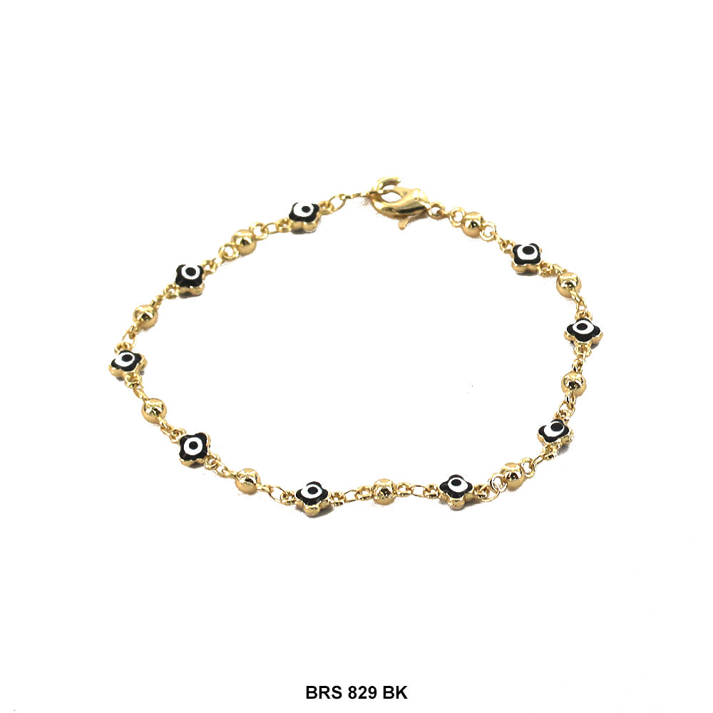 Pulsera Flor Cuadrada Mal de Ojo BRS 829 BK