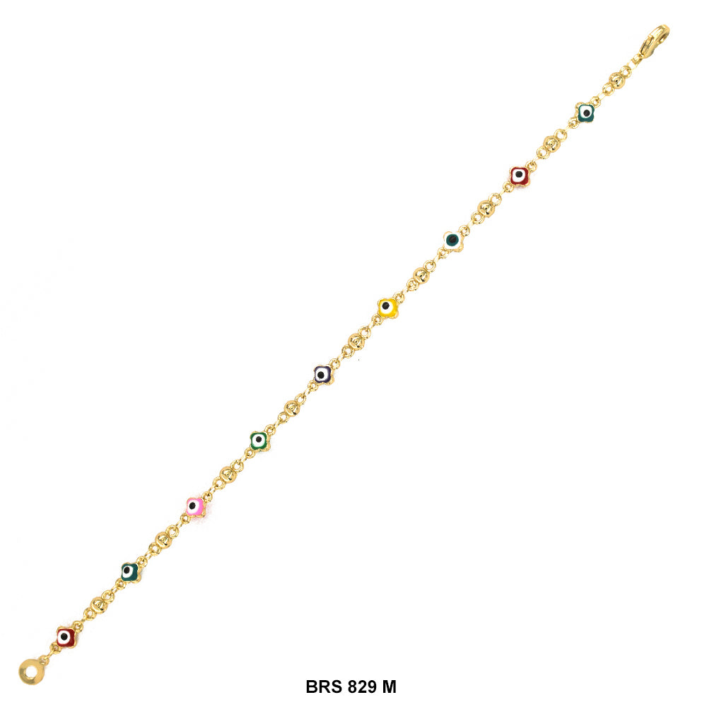 Square Flower Evil Eye Bracelet BRS 829 M