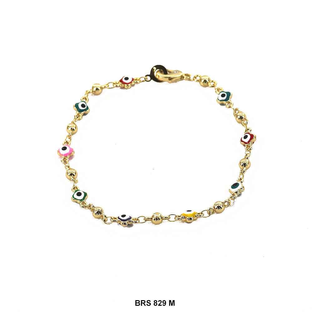 Square Flower Evil Eye Bracelet BRS 829 M