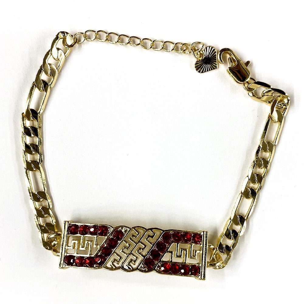 Stones ID Medallion Figaro Bracelet BRS 855