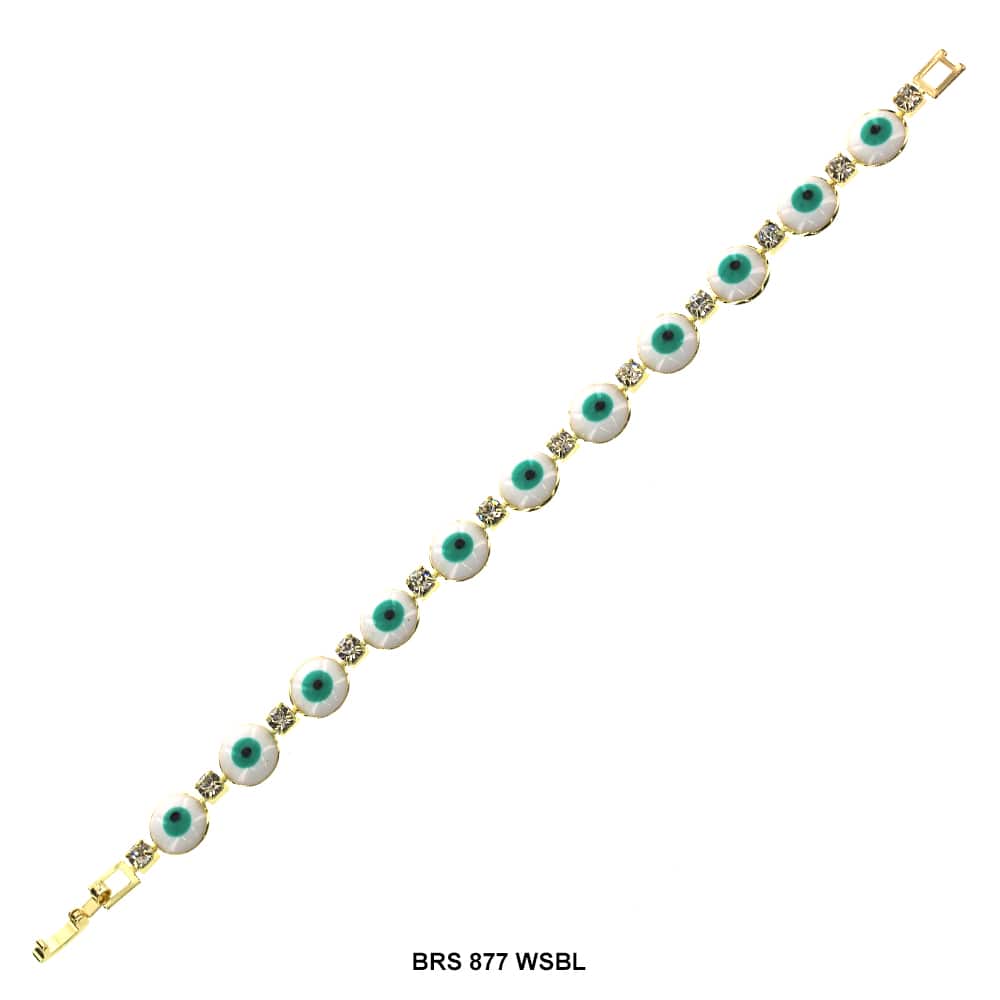 Pulsera Redonda Con Zirconia Cúbica Evil Eye BRS 877 WSBL