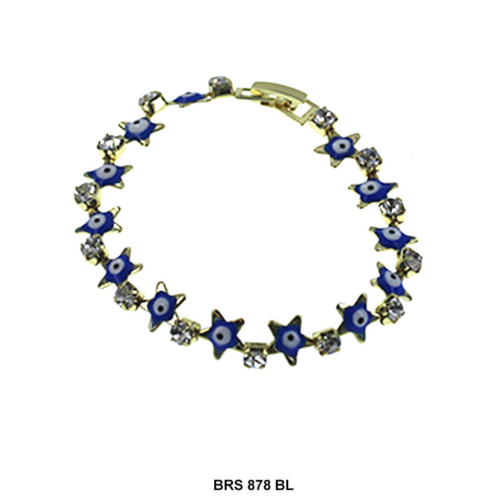 Pulsera Estrella Con Zirconia Cúbica Mal De Ojo BRS 878 BL