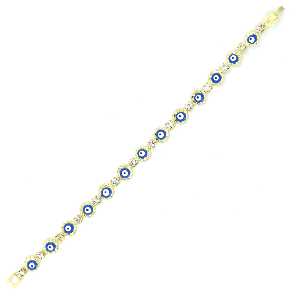 Round With Cubic Zirconia Evil Eye Bracelet BRS 879 BL