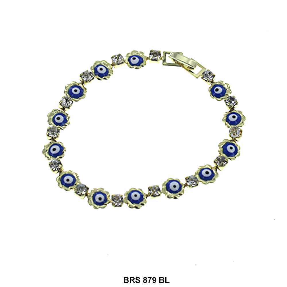 Round With Cubic Zirconia Evil Eye Bracelet BRS 879 BL