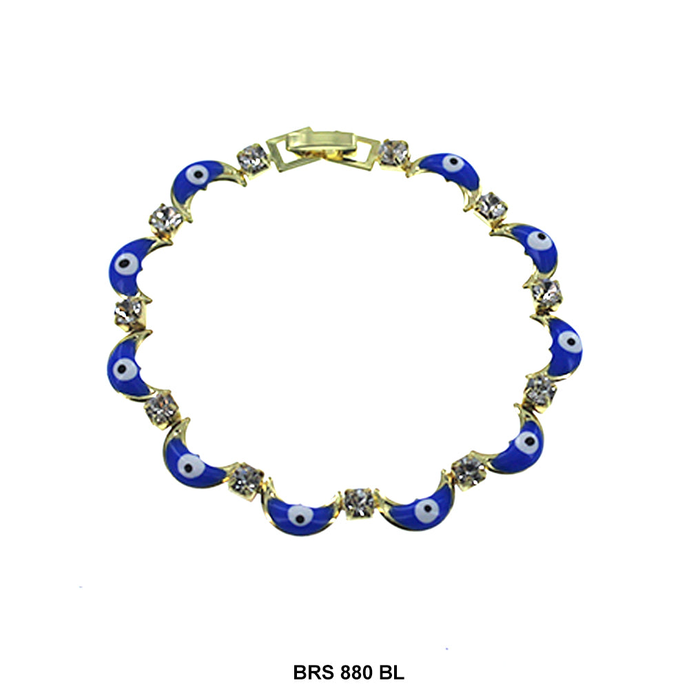 Moon With Cubic Zirconia Evil Eye Bracelet BRS 880 BL