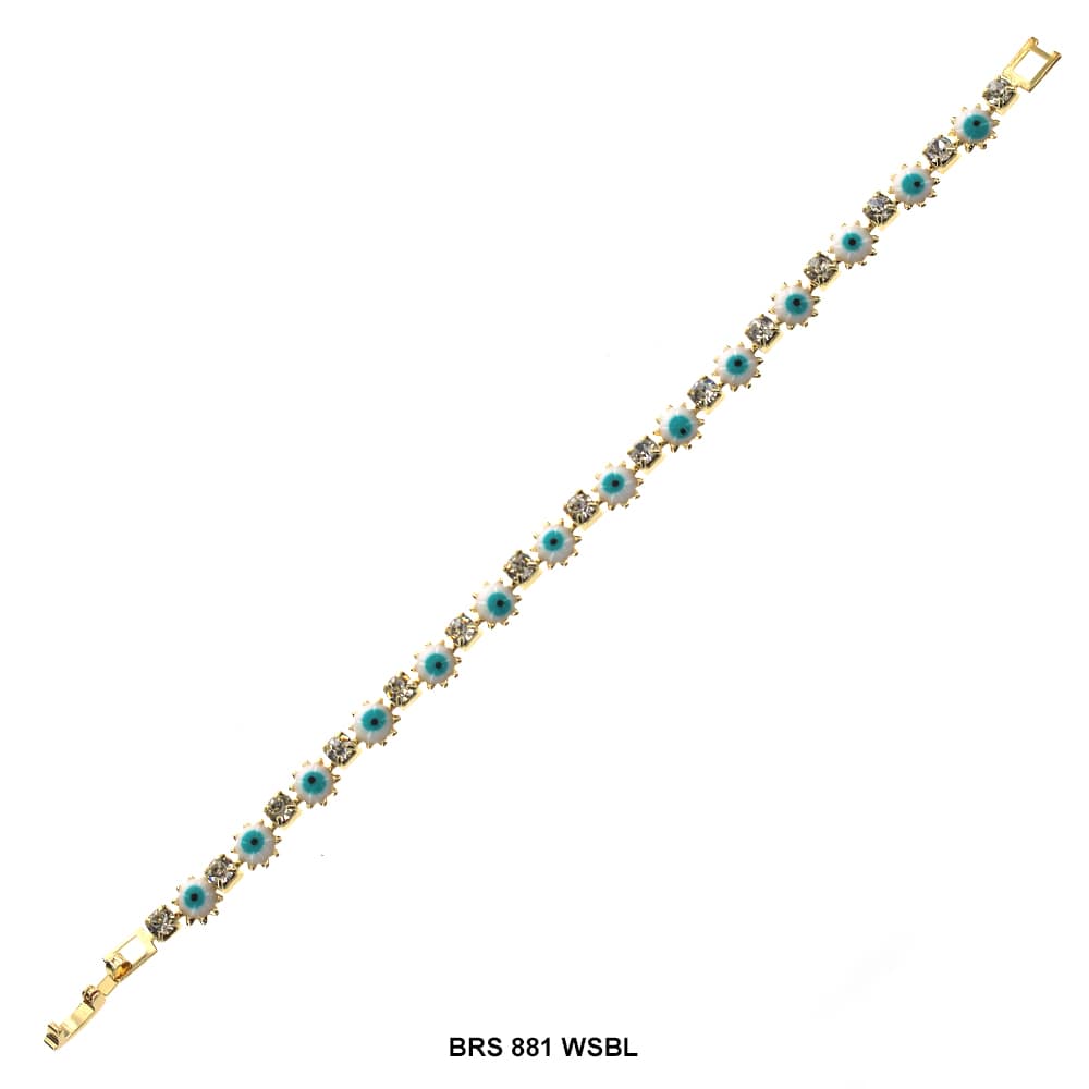 Pulsera Estrella Con Zirconia Cúbica Mal De Ojo BRS 881 WSBL