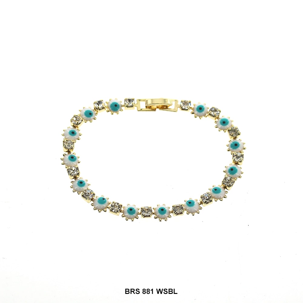 Pulsera Estrella Con Zirconia Cúbica Mal De Ojo BRS 881 WSBL