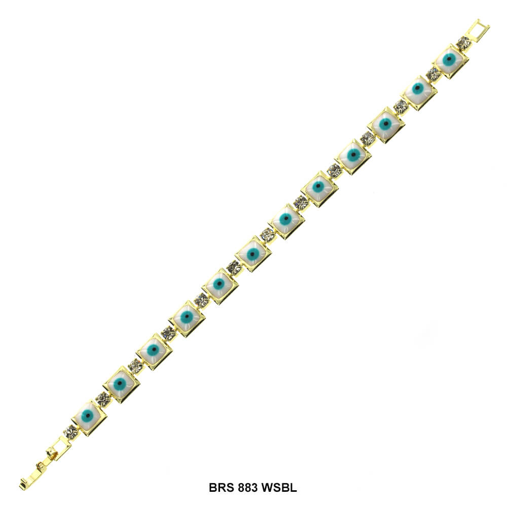 Pulsera Cuadrada Con Zirconia Cúbica Evil Eye BRS 883 WSBL