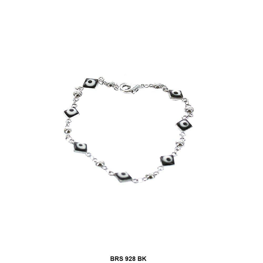 Square Diamond Evil Eye Bracelet BRS 928 BK S