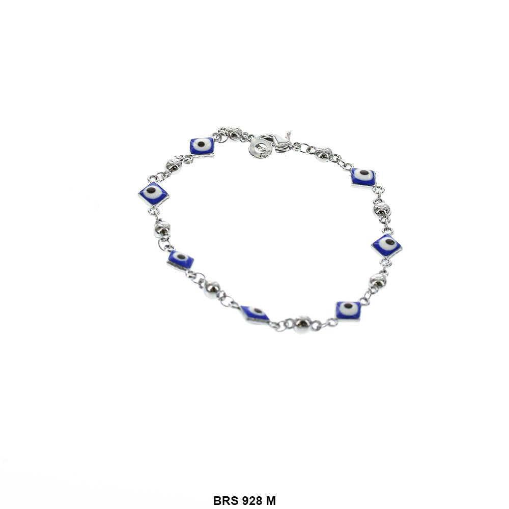 Pulsera de ojo malvado con diamantes cuadrados BRS 928 BL S