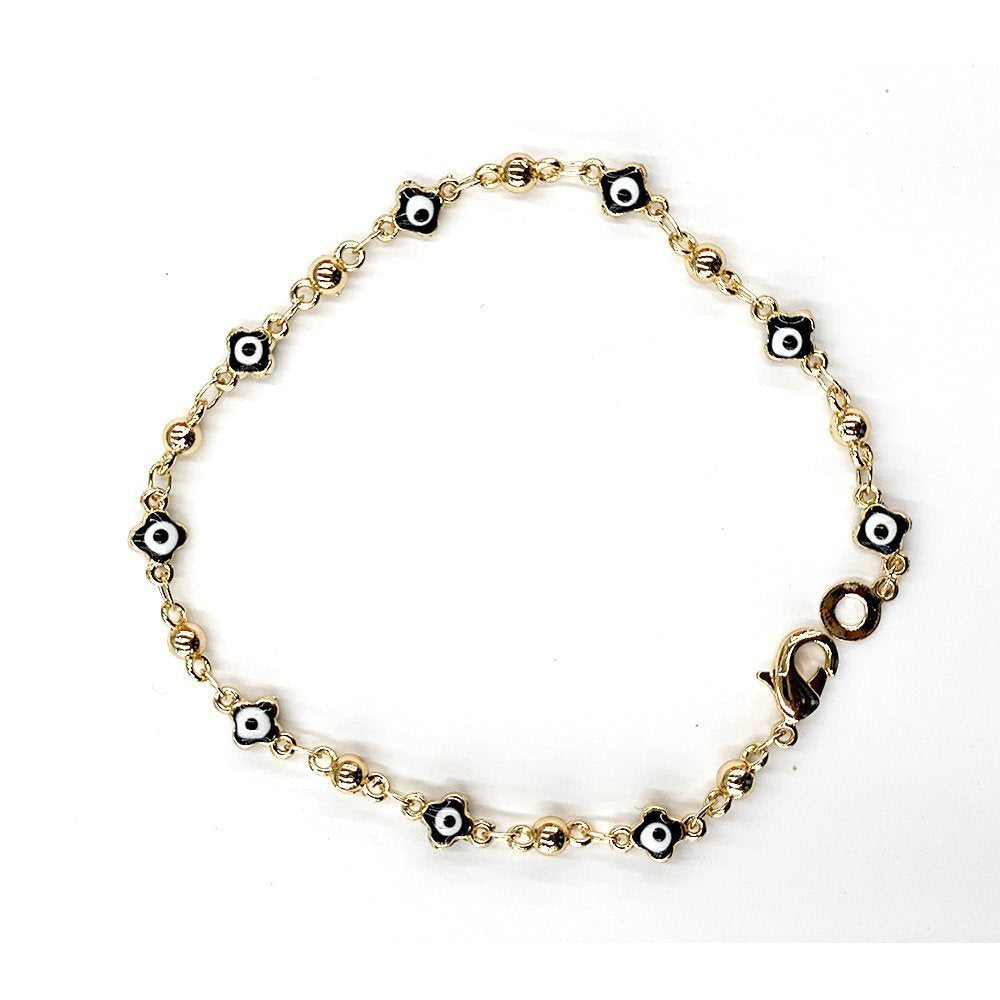 Pulsera Flor Redonda Mal de Ojo BRS 929 BK