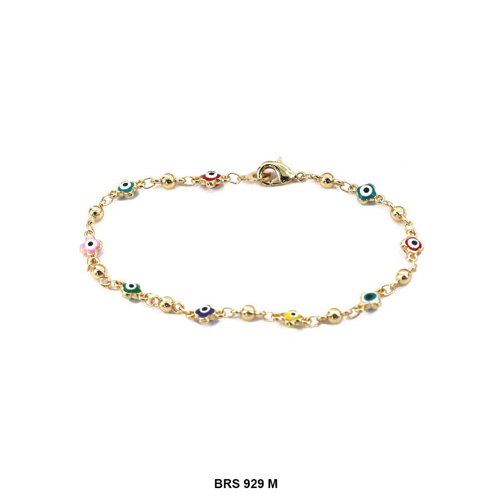 Round Flower Evil Eye Bracelet BRS 929 M