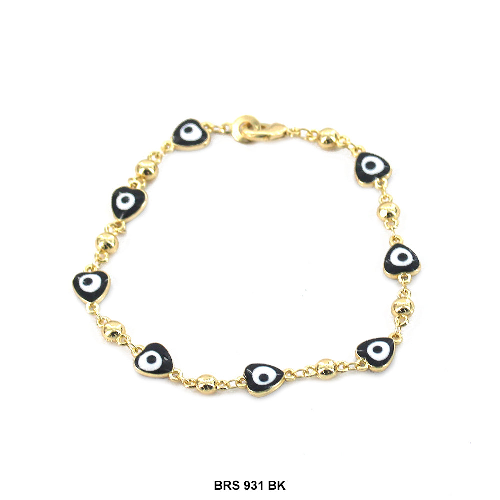 Pulsera Corazones Mal de Ojo BRS 931 BK