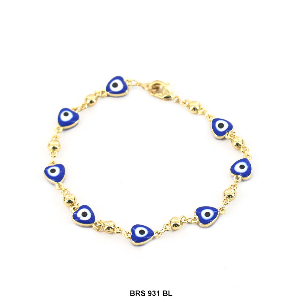 Pulsera Corazones Mal de Ojo BRS 931 BL