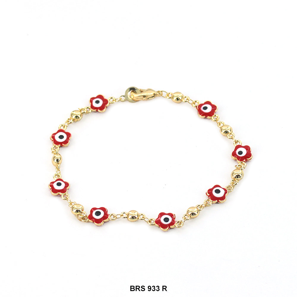 Round Flower Evil Eye Bracelet BRS 933 R