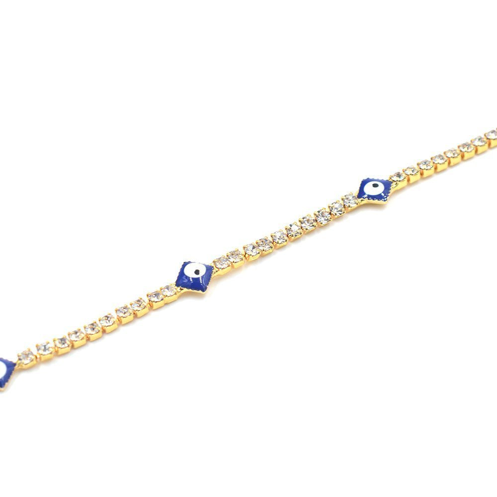 Diamond With Cubic Zirconia Evil Eye Bracelet BRS 938 BL