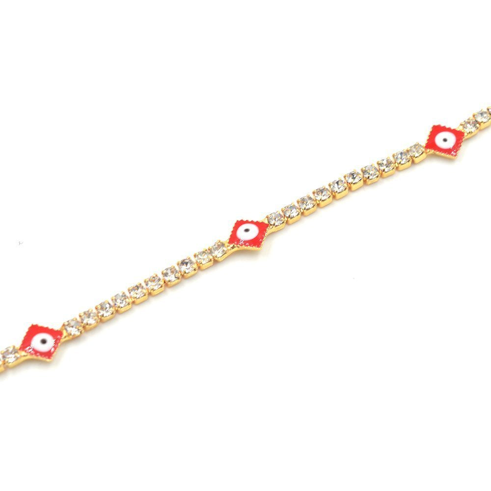 Diamond With Cubic Zirconia Evil Eye Bracelet BRS 938 R