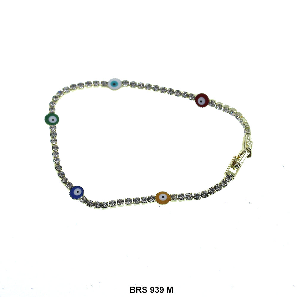 Round Cubic Zirconia Evil Eye Bracelet BRS 939 M