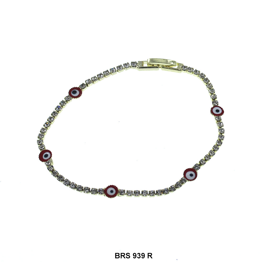 Round Cubic Zirconia Evil Eye Bracelet BRS 939 R