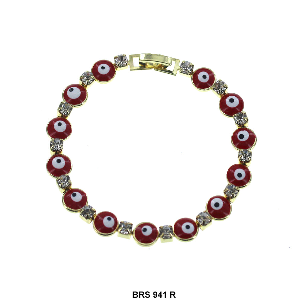 Round With Cubic Zirconia Evil Eye Bracelet BRS 941 R