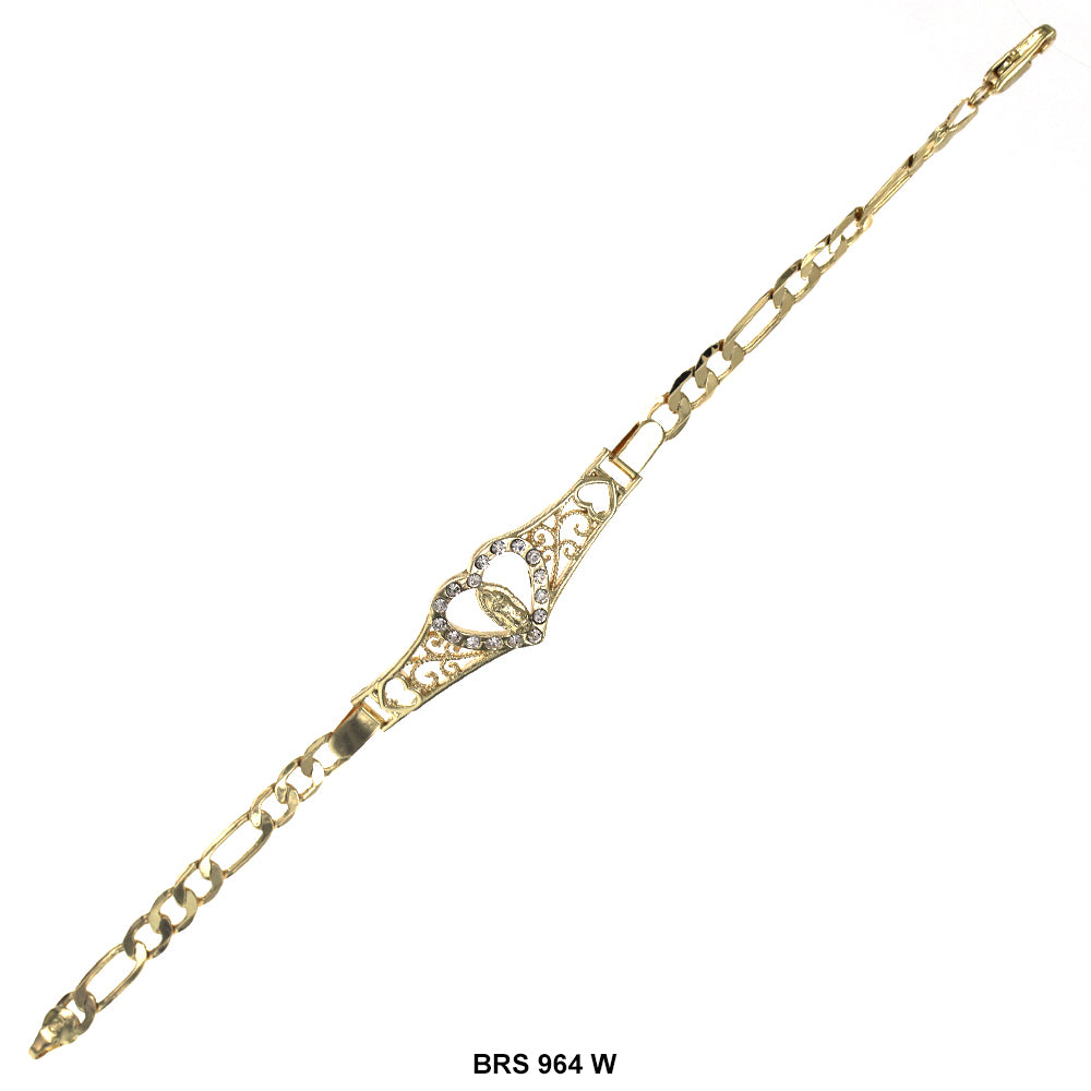 Guadalupe Heart Figaro Bracelet BRS 964 W