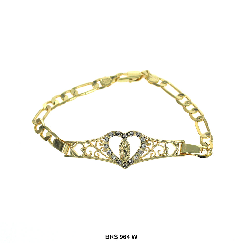 Guadalupe Heart Figaro Bracelet BRS 964 W