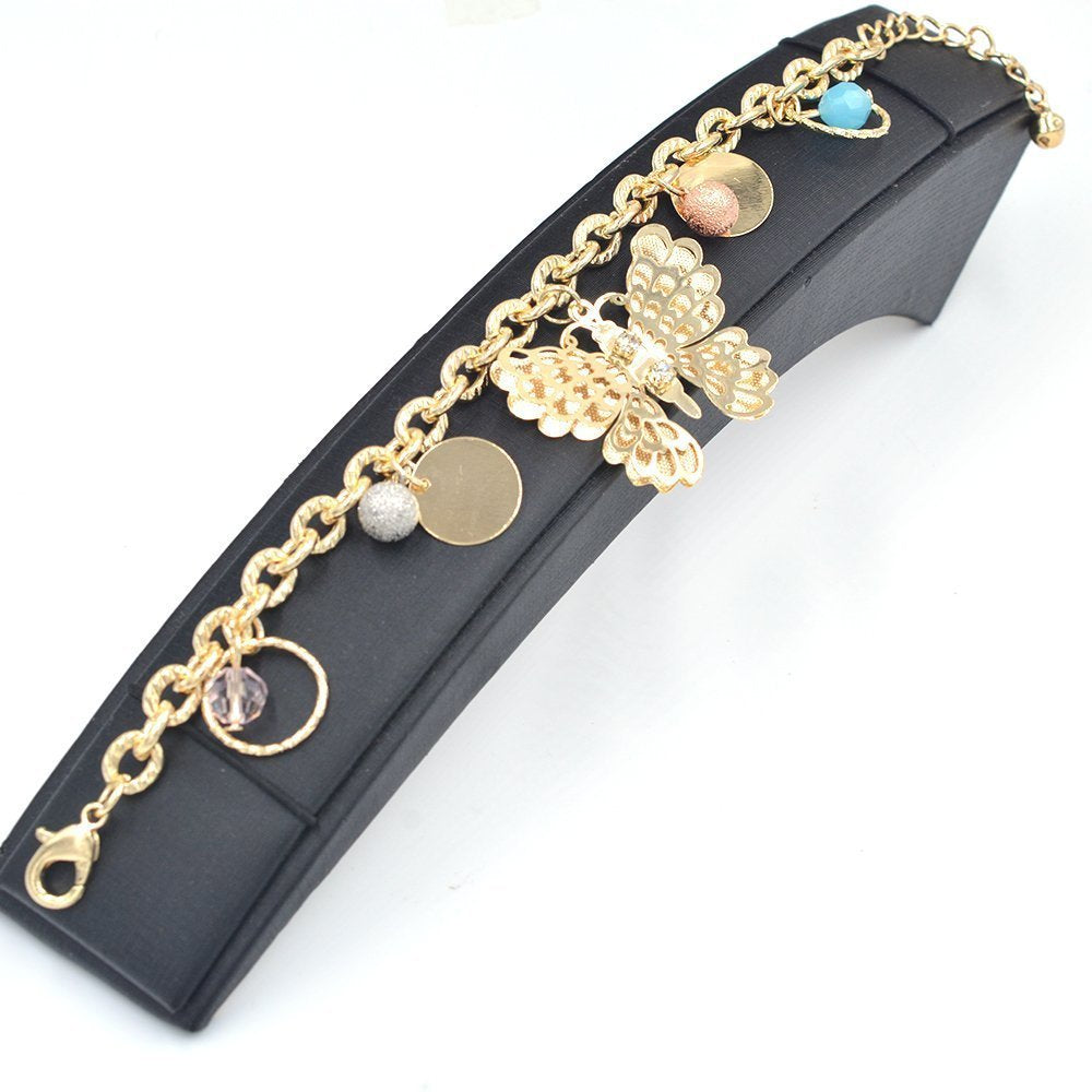 Butterfly And Charms Chunky Bracelet BRS 984