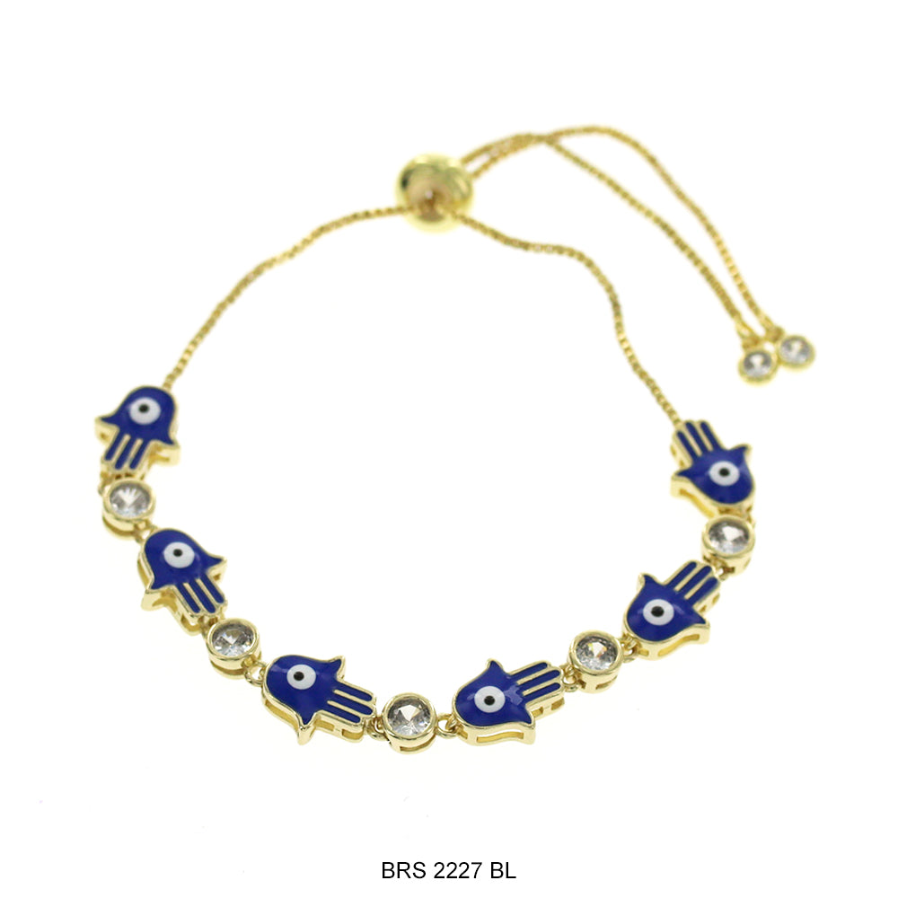 Evil Eye Adjustable Bracelet BRS 2227 BL