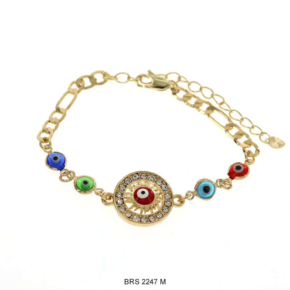 Pulsera Figaro Redonda Con Ojo Malvado BRS 2247 M