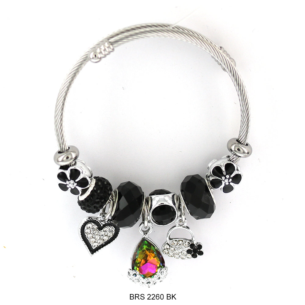 Dijes colgantes Pulsera que se puede abrir BRS 2260 BK