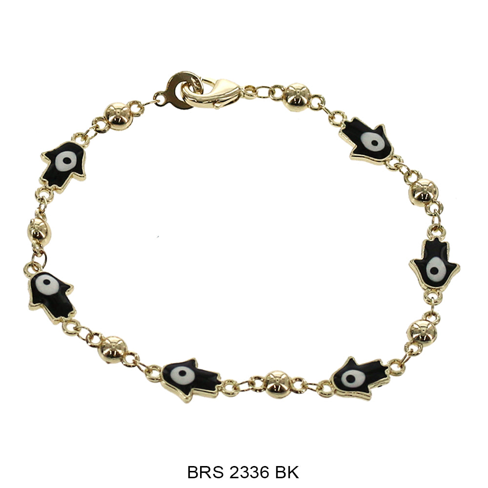 Hamsa Hand Evil Eye Bracelet BRS 2336 BK