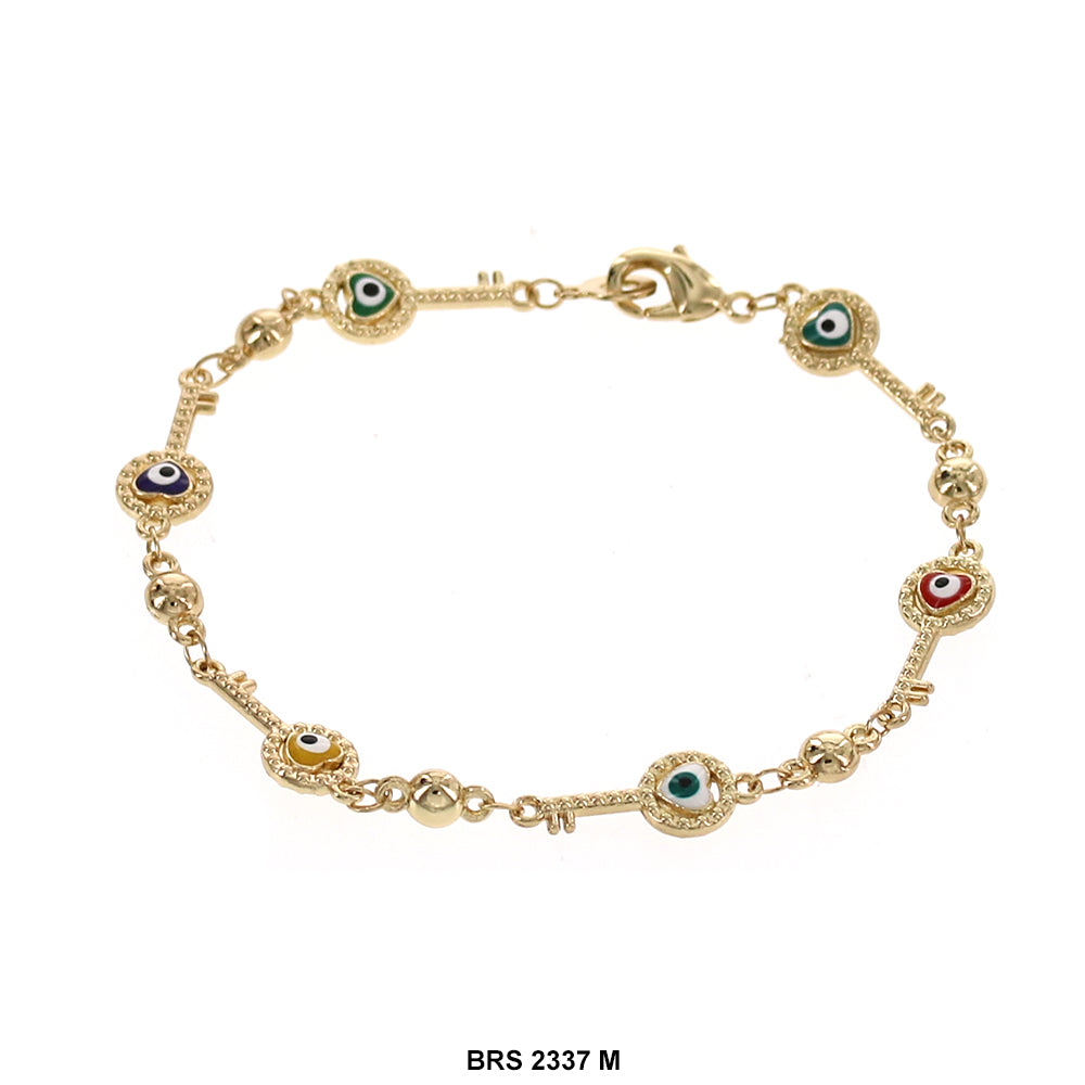 Heart With Key Evil Eye Bracelet BRS 2337 M