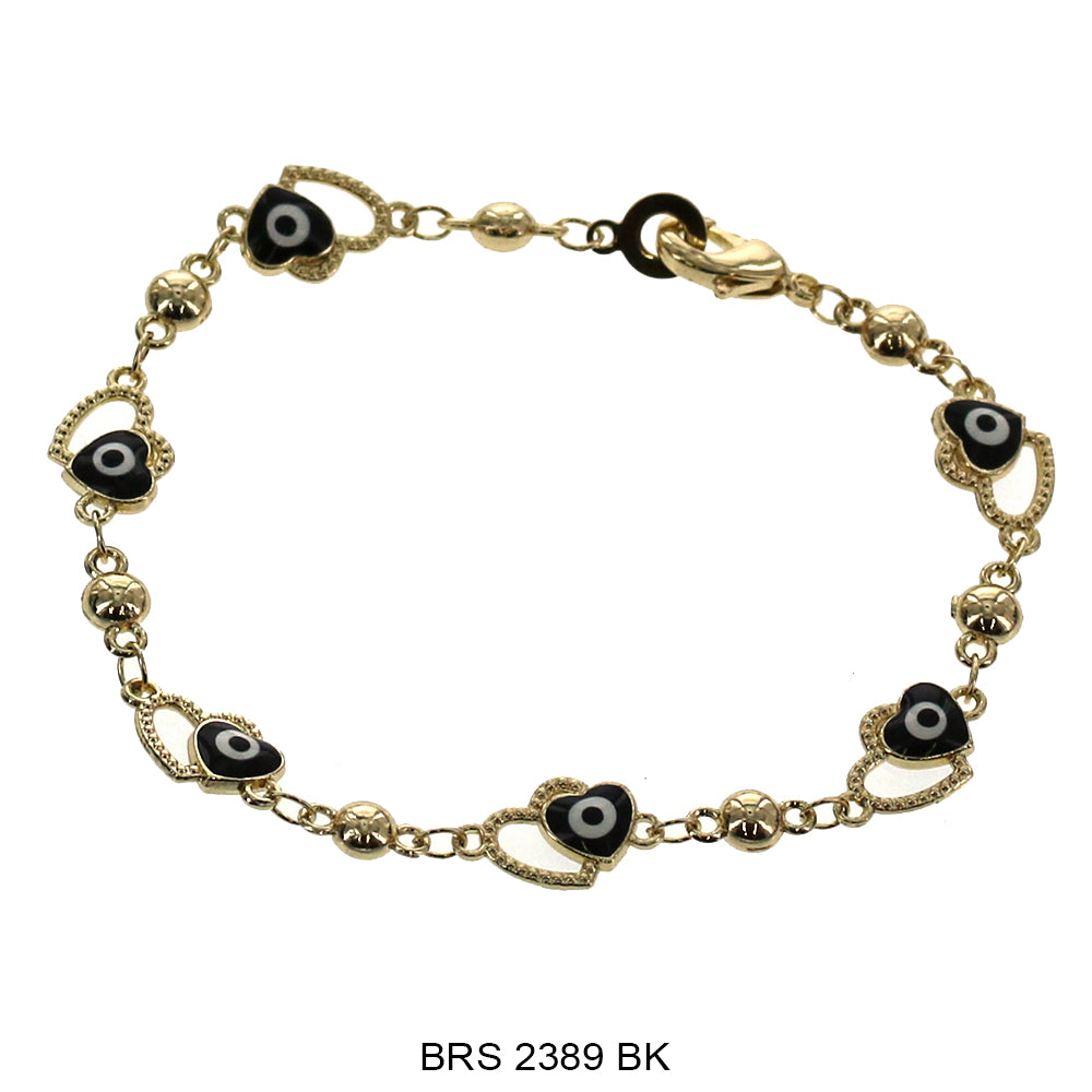 Heart Evil Eye Bracelet BRS 2389 BK