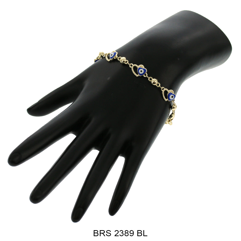 Heart Evil Eye Bracelet BRS 2389 BL