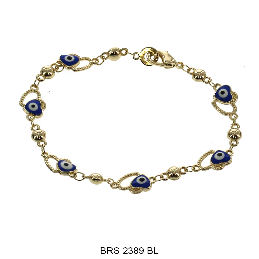 Heart Evil Eye Bracelet BRS 2389 BL