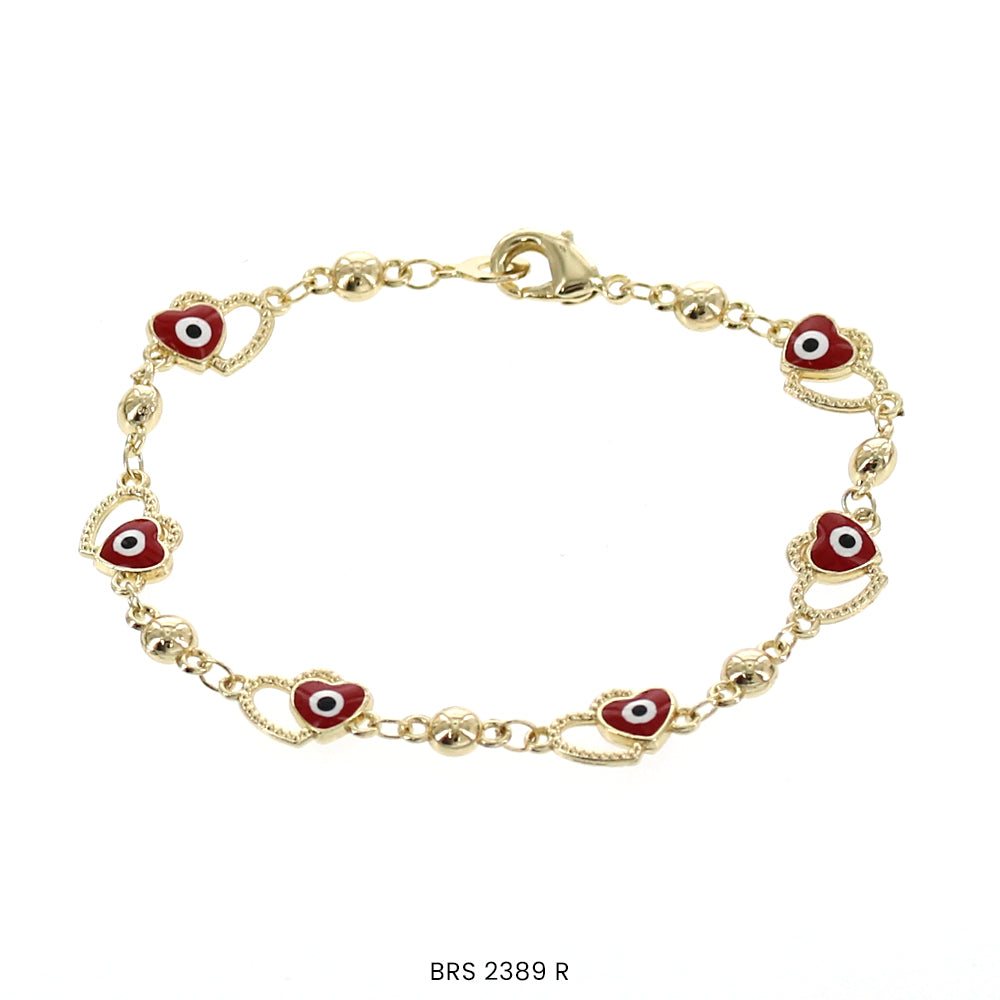 Heart Evil Eye Bracelet BRS 2389 R (G)