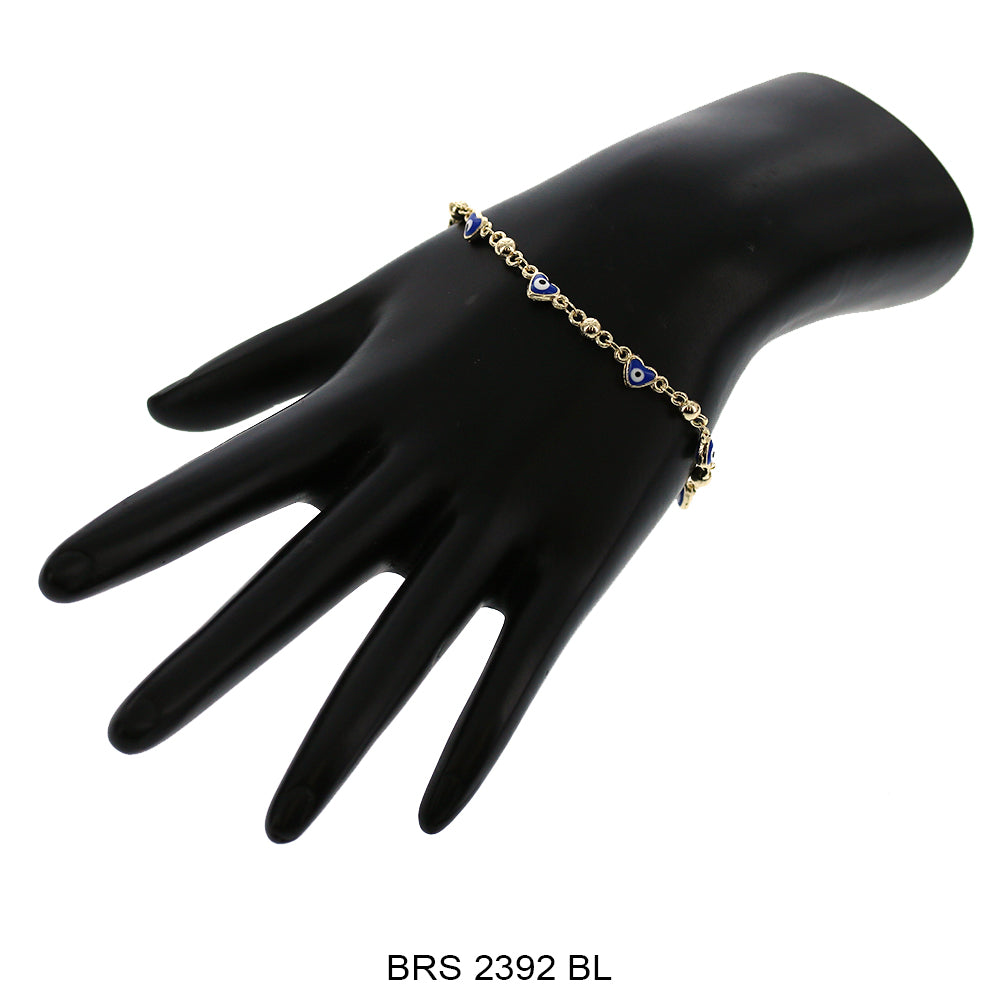 Heart Evil Eye Bracelet BRS 2392 BL