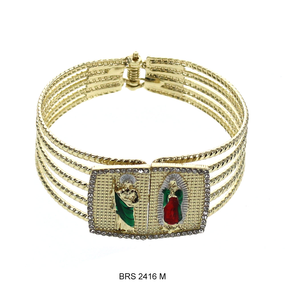 Santa Judas With Guadalupe Bangle Bracelet BRS 2416 M